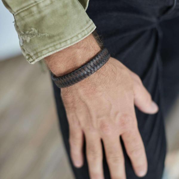 811BBR Armband Zwart-Bruin Heren ALPHA Collectie