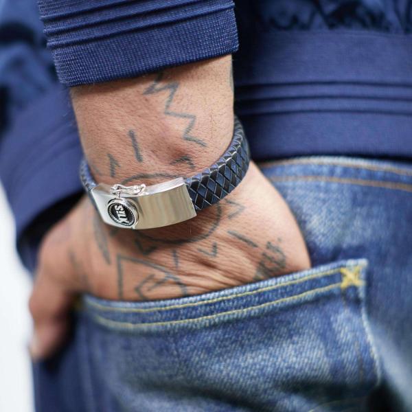 811BBU Armband Zwart-Blauw Heren ALPHA Collectie