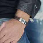 811BRN Armband Bruin Heren ALPHA Collectie