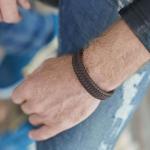 811BRN Armband Bruin Heren ALPHA Collectie