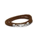 825brn armband collier combo silver & leather brown LEATHER LEATHER Collectie