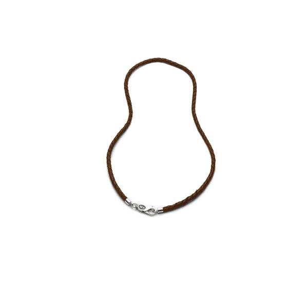 825brn armband collier combo silver & leather brown LEATHER LEATHER Collectie