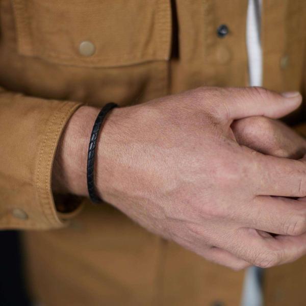 830BLK Armband Zwart Heren ROOTS Collectie