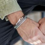 830BRN Armband Bruin Heren ROOTS Collectie