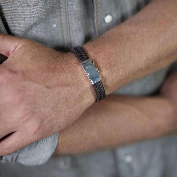 841BBR Armband Zwart-Bruin Heren ALPHA Collectie