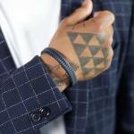 841BBU Armband Zwart-Blauw Heren ALPHA Collectie