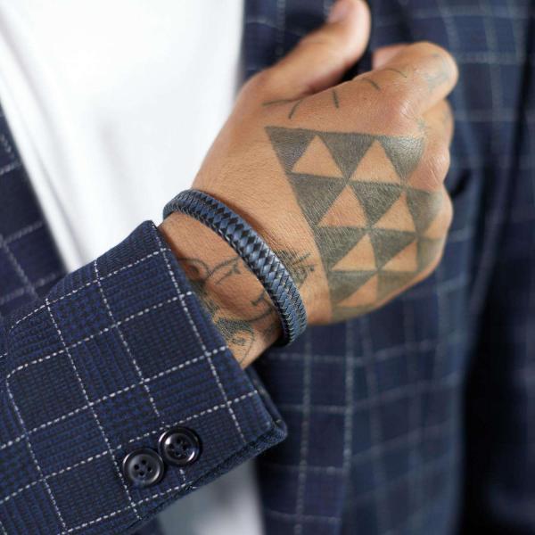 841BBU Armband Zwart-Blauw Heren ALPHA Collectie