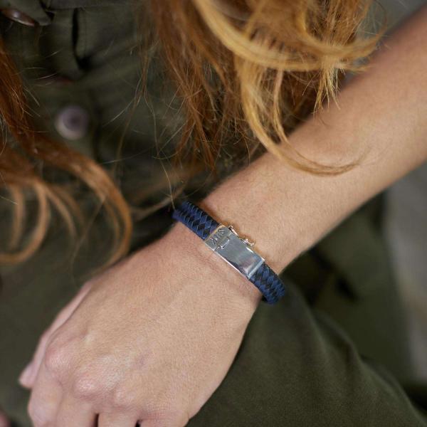 841BBU Armband Zwart-Blauw Dames ALPHA Collectie