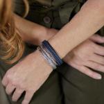 841BBU Armband Zwart-Blauw Dames ALPHA Collectie