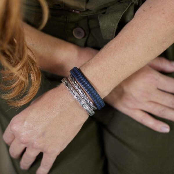 841BBU Armband Zwart-Blauw Dames ALPHA Collectie