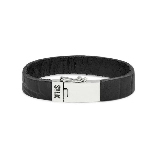 841BKC Armband Zwart Croco ALPHA Collectie