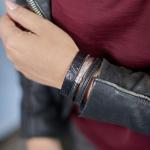 841BKC Armband Zwart Croco Dames ALPHA Collectie