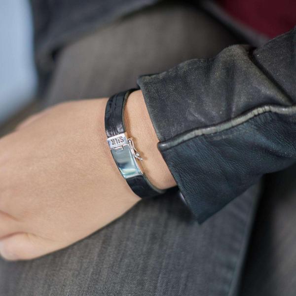 841BKC Armband Zwart Croco Dames ALPHA Collectie