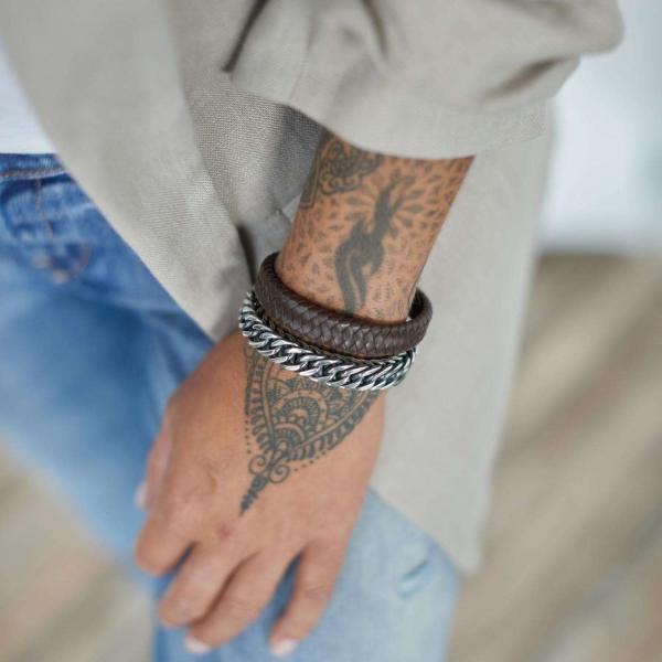 841BRN Armband Bruin Dames ALPHA Collectie