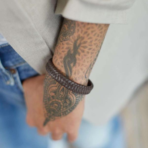 841BRN Armband Bruin Dames ALPHA Collectie