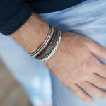 841BRN Armband Bruin Heren ALPHA Collectie