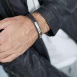 850BLK Armband Zwart Heren ALPHA Collectie