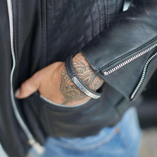 851BLK Armband Zwart Dames ALPHA Collectie