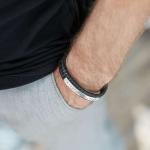 851BLK Armband Zwart Heren ALPHA Collectie