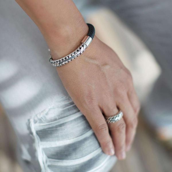 854BLK Armband Zwart Dames BOLD Collectie