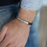 854BLK Armband Zwart Heren BOLD Collectie