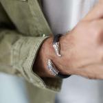 S23 Snake Armband Leer Heren