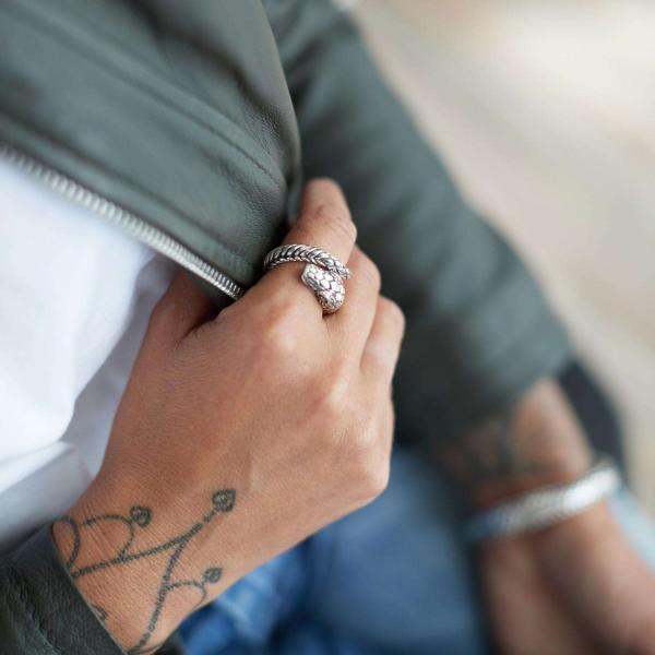 S28 Zilveren Snake Ring Dames