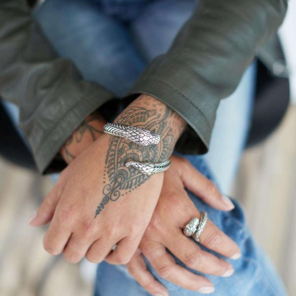 S28 Zilveren Snake Ring Dames